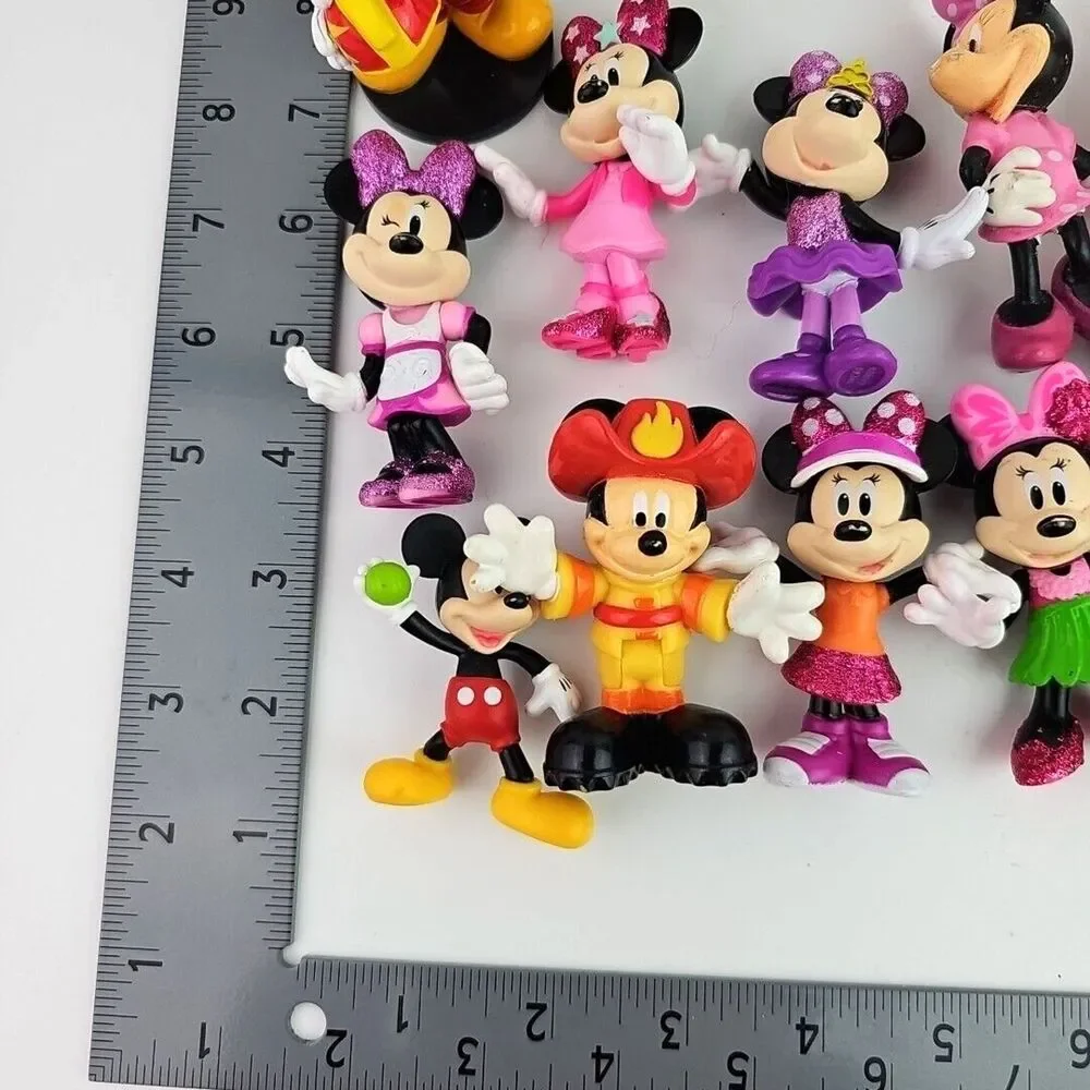 Vintage Disney Mickey Minnie Mouse Mini Figures Toy Soldier Lot Cake Toppers